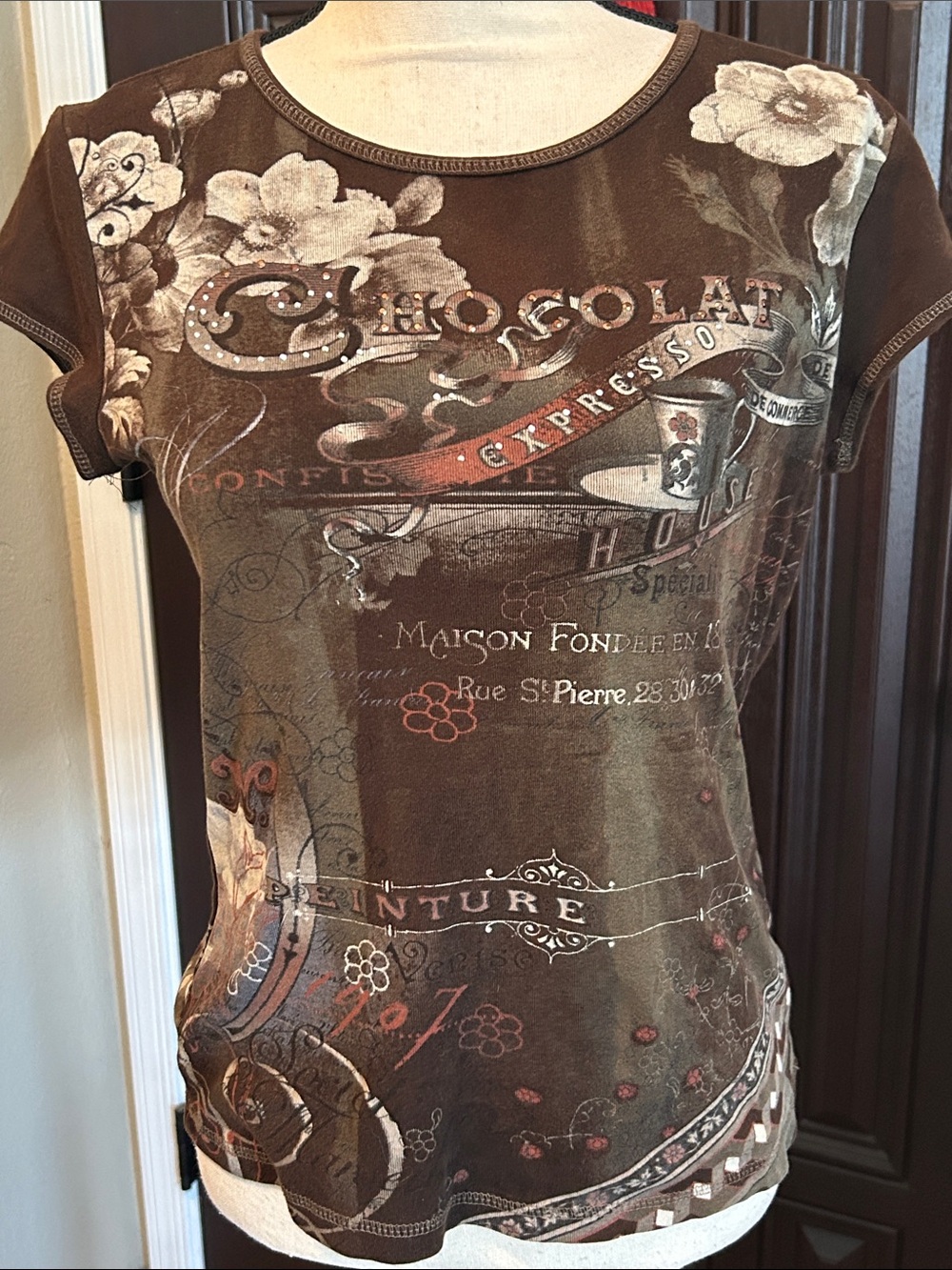 Y2K Blinged Chocolate Tshirt